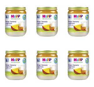 HiPP Mango i banany z jogurtem BIO, po 6. m-cu, 160 g X6