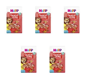 HiPP BIO Crunchy Musli Chrupiące Lwy, Truskawka-Wanilia, 300 g X5