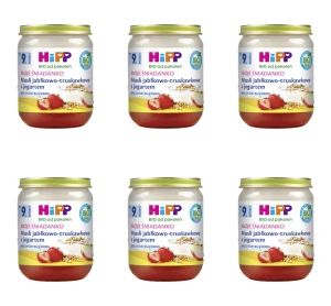 HiPP Musli jabłkowo-truskawkowe z jogurtem BIO, po 9. m-cu, 160 g X6