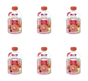 HiPP SMOOTHIE Jabłka-Banany-Truskawki-Porzeczki BIO, po 1. roku, 120 ml X6