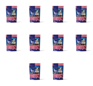OptiVital Tasticks - karma uzupełniająca dla psów wszystkich ras - kabanosy z wołowiną i indykiem z dodatkiem spiruliny i szałwii 80g X10