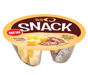 DELI Q SNACK Gouda kostki/ Mini Salami Pleśniowe 100g
