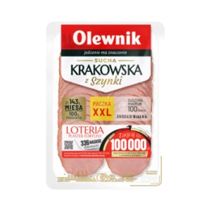 Sucha krakowska z szynki plastry 150 g Olewnik