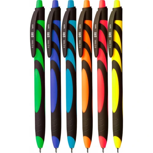 Długopis olejowy ORI 0.7mm mix kol.obudowy wkład niebieski KD912-NM TETIS 40475.jpg