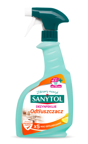 Spray do kuchni o zapachu cytrusów, czyści, odtłuszcza i dezynfekuje Sanytol 500ml