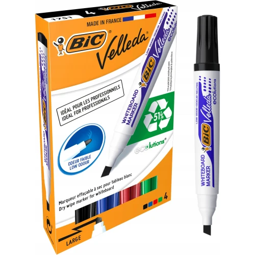 Marker BIC ECO VELLEDA 1751 suchościeralny mix 4 kolorów 904950 46662.jpg