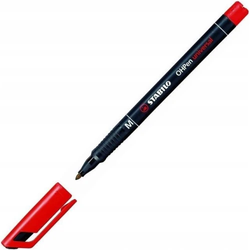 Foliopis STABILO OHPen M niezmywalny 1.0mm czerwony 843/40 31380.jpg