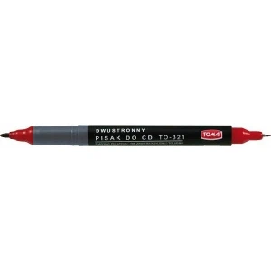 Marker do płyt CD czerwony dwustronny TO-321 TOMA