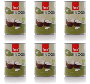 Krem kokosowy 17% tłuszczu ( mleczko kokosowe ) BIO 400 ml X6