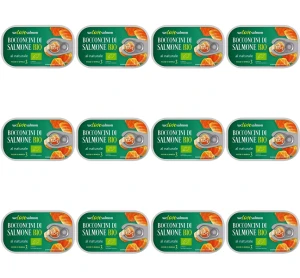 Kawałki łososia w zalewie naturalnej BIO 125g /70 g X12