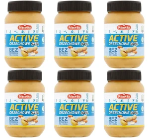 Pasta orzechowa Active 98% - bez dodatku soli i cukru 470 g X6