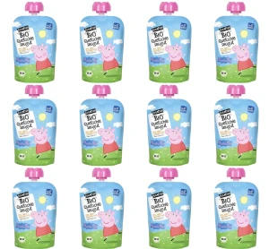 Przecier jabłko- gruszka z owsem BIO 100 g Świnka Peppa X12