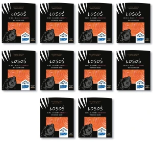 Łosoś pacyficzny dziki SOCKEYE w plastrach wędzony na zimno 75g X10