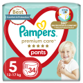 Pieluchomajtki Premium Care Pants Rozmiar 5 Pampers 34szt.