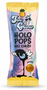 HOLOPOPS lizak kulka bez cukru o smaku ananasowym z wit C i D 8g