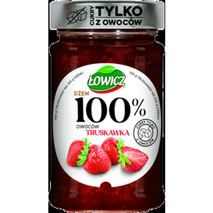 Dżem 100% z owoców truskawka Łowicz 210 g Dżem 100% z owoców truskawka Łowicz 210g
