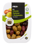 Oliwki zielone i kalamata marynowane - drylowane BIO Lyrakis Family 200 g