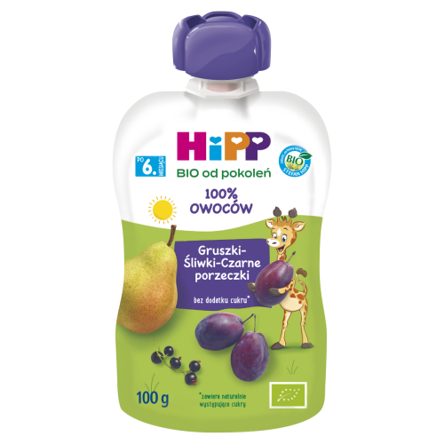 SMOOTHIE Gruszki-Śliwki-Czarne porzeczki HiPP 100 ml SMOOTHIE Gruszki-Śliwki-Czarne porzeczki HiPP 100ml