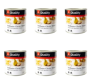 TGQ Gruszki Williams połówki owoców w syropie 2650ml 2500g X6