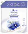 Mydło w płynie len i mleczko ryżowe zapas Luksja 1,5l