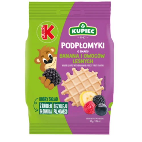 Kupiec & Kubuś Podpłomyki mini o smaku banana i owoców leśnych 30g 1779191645643-7nz36h.png