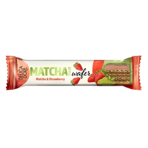 Delicadore Matcha Style Wafel o smaku truskawkowym w białej czekoladzie z herbatą matcha 35g 1779191722404-gwiyog.png