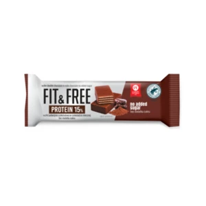 Wafel Fit&Free Protein 15% podwójnie czekoladowy w czekoladzie mlecznej bez dodatku cukrów 40 g
