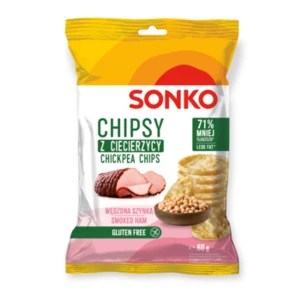 SONKO Chipsy z ciecierzycy o smaku szynki wędzonej 60g