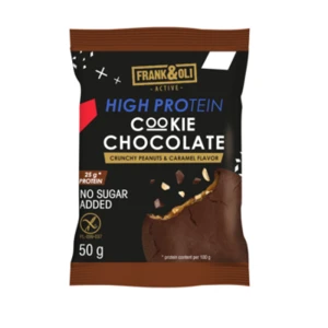Frank&Oli Ciastko wysokoproteinowe - czekolada, orzeszki ziemne i karmel - (50g)