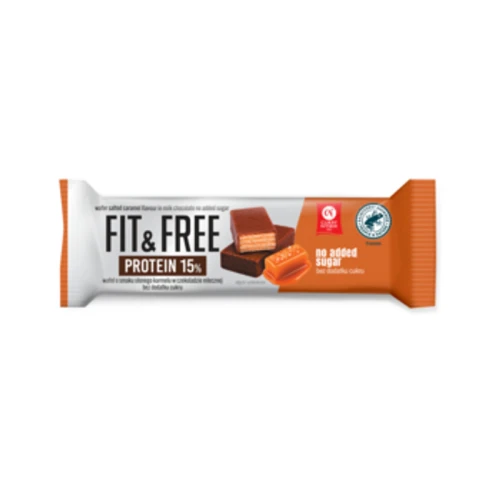 Wafel Fit&Free Protein 15% o smaku słonego karmelu w czekoladzie mlecznej bez dodatku cukrów 40 g 1779191928399-azhgdp.png