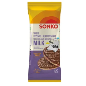 Sonko. Wafle ryżowo-kukurydziane w czekoladzie mlecznej 65 g.