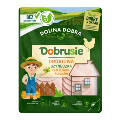 Dobrusie szynka drobiowa plastry. Dolina Dobra 100 g 1779194843201-6j8g66.png