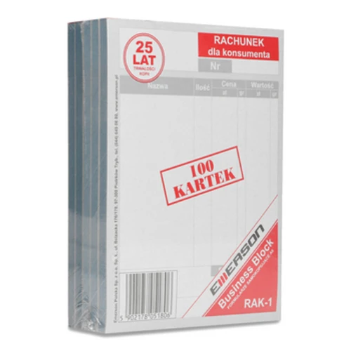 Rachunek dla konsumenta Emerson wielokopia, format A6, 5 bloczków x 100 kartek 1768511825554-28116-3-9i9swl.png