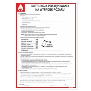 Korfed Instrukcja na wypadek pożaru 25x35cm x1szt.
