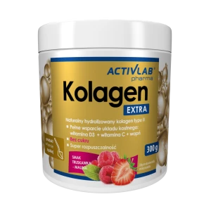 Kolagen EXTRA Activlab Pharma - malina truskawka (słój 300 g)