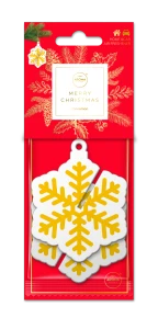 Odświeżacz powietrza do samochodu Aroma Home Xmas Cellulose 3D Snowflake Gold Cynamon