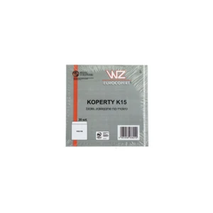 Koperta K15 (140 x 140 mm) z białego papieru offsetowego 100g, zaklejana na mokro, pakowana po 20 szt