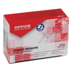 Spinacze trójkątne OFFICE PRODUCTS 25mm 10x100szt srebrne
