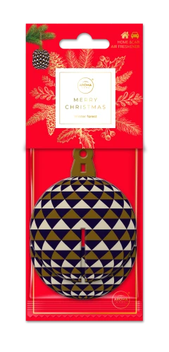 Odświeżacz powietrza do samochodu Aroma Home Xmas Cellulose 3D Bauble Navy Blue & Gold zimowy las 1768516783301-36678-3-3ul1g8.png