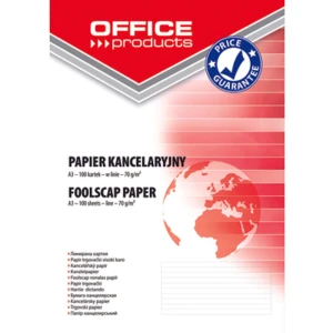 Papier kancelaryjny OFFICE PRODUCTS A3 w linie 100 arkuszy