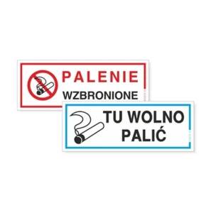Korfed Tabliczka plastikowa Palenie wzbronione/Tu wolno palić mix x 1 szt.