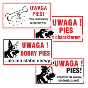 Korfed Tabliczka duża plastikowa Uwaga pies 30x16,5cm mix x 1 szt.