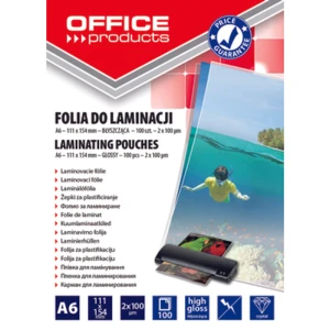 Folia do laminowania OFFICE PRODUCTS A6 2x100mikr 100szt transparentna