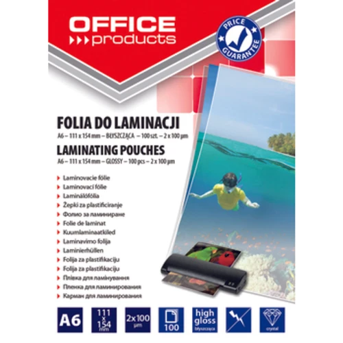 Folia do laminowania OFFICE PRODUCTS A6 2x100mikr 100szt transparentna 1768517879647-38659-3-gi483.png
