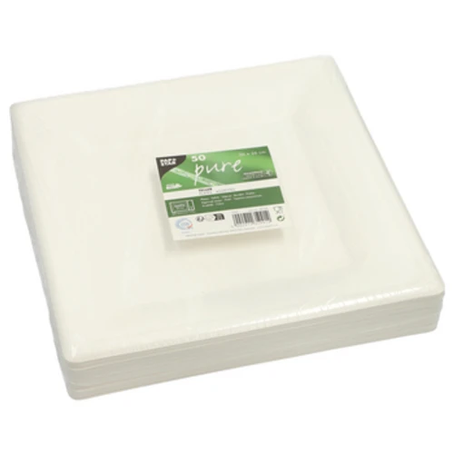 Talerze z trzciny cukrowej "pure" kształt prostokątny 26 cm x 26 cm kolor: biały 50 szt. 1768517937933-38789-3-u3stgb.png