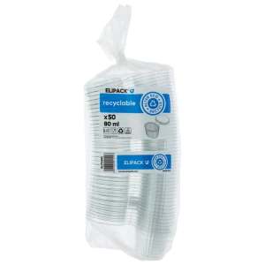 Pojemniki na sos 80ml PET ze zintegrowanym wieczkiem|50szt|ELIPACK|Guillin Polska
