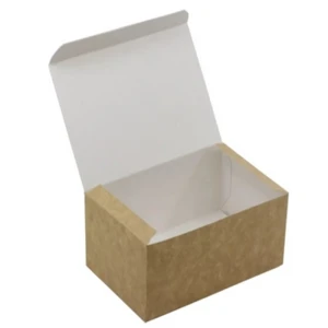 Pudełka PAP 22x12x7 kraft/biały bez plastiku|50szt.|LUNCHIPACK|Guillin Polska