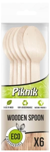 Łyżki drewniane 6 sztuk Piknik