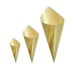 Rożek drewniany, fingerfood, 18 cm, 50 sztuk, Green Heaven
