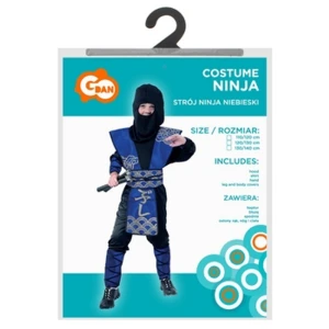 Zestaw dla dzieci Niebieski Ninja (kaptur, bluza, spodnie, osłony rąk, nóg i ciała), rozm. 130/140 cm